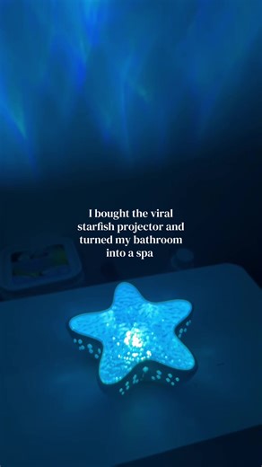 Bought the viral starfish projector and turned my bathroom into a spa #bathroomlights #bathlights #projectorlight #relaxingbath #spalights