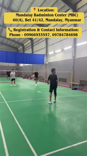 Discover Mandalay Badminton Center: Timings and Contact
