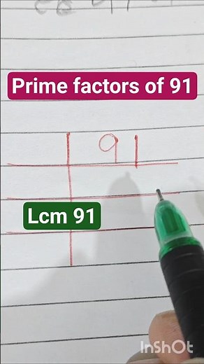 Prime factorization of 91|lcm of 91 |91 ka lcm#lcmof91 #primefactorizationmethod #primefactors