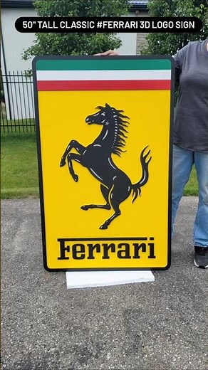 🏎️🔥 Ferrari 3D Logo Wall Sign – 50" Statement Piece