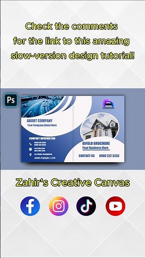 Creative Bi-fold Brochure Design in Photoshop – Step-by-Step Tutorial #shorts
