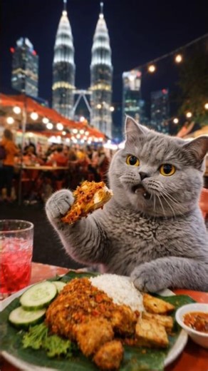 CAT AND DOG EATING FOOD 😸