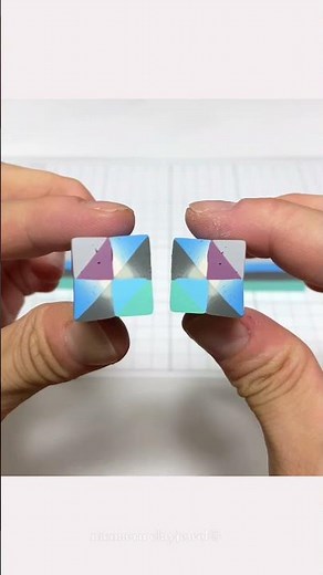 Polymerclayで作る幾何学模様｜アクセサリー作り｜萌え断☆#Shorts