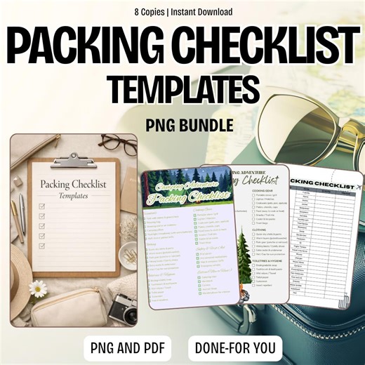 Travel Packing Checklist Printable | Vacation Packing List | Trip Planning Organizer PDF - Etsy