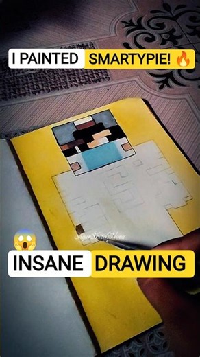 I Painted SmartyPie's Minecraft Skin with Watercolors! 🎨🔥 ‪@YesSmartyPie‬