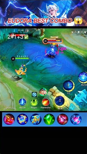 Deadly Eudora Combo ⚡ One Shot Magic! #shorts #viral #eudora #mlbb
