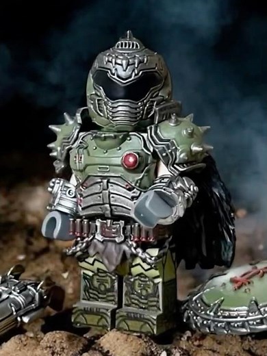 Release The Slayer! Assembling handmade custom Doom The Dark Ages Lego minifigure.