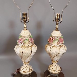 Pair of Capodimonte Table Lamps - Etsy