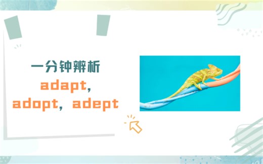 一分钟辨析adapt，adopt，adept