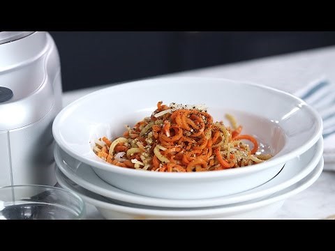 Cheesy Carrot & Parsnip "Pasta" in the Cuisinart Elemental Food Processor with Spiralizer