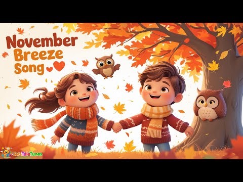 “November Breeze 🍂 | Autumn Song for Kids | Fall Nursery Rhyme”