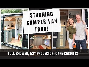 Stunning Van Conversion Tour with Full Shower, 52" Projector Screen!