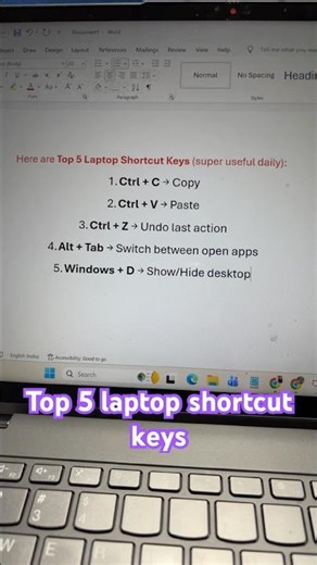 Top 5 every laptop shortcut keys #shortcutkeys #copy #paste