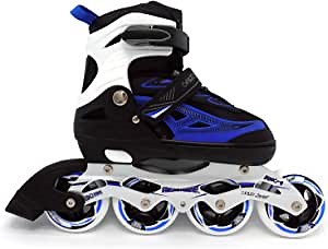 CRAZY LOOP Adjustable 90mm PU Wheels Rollerblades (6-9 Size) Kids Shoe Size Conversion, Inline Roller Skate. Fitness Performance Inline Blades Skates. Patines