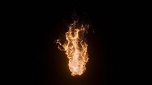 Burning Flame Particle Animation on Dark Background. Fiery Particle Energy Simulation. 4K