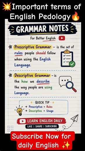 📚 Prescriptive vs Descriptive Grammar | ✨ Learn the Difference: Prescriptive & Descriptive Grammar
