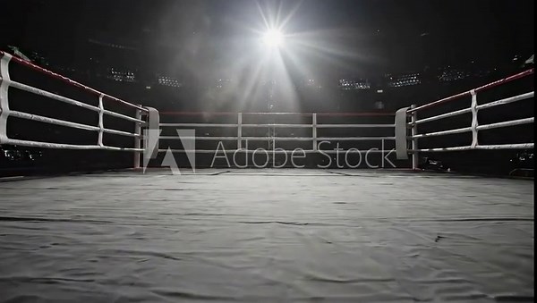 Boxing Ring Spotlight Dramatic Lighting Stadium Arena Empty Competition Sport