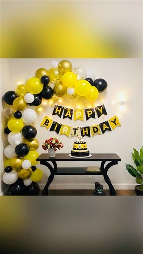 Beautiful Birthday Balloon Setup in 10 Seconds #partydecorationideas #diy#birthdaycelebration
