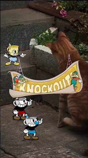 Cuphead Team vs Cat and Rat! - FAKE KNOCKOUT!