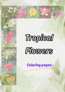 Tropical Flowers Coloring Pages - Etsy