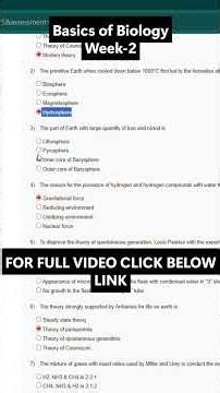 NPTEL Basics of Biology Week 2 Assignment Answers | noc26-bt16