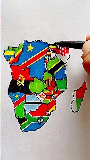 Draw Flag Map of Kenya 🇰🇪 #kenya