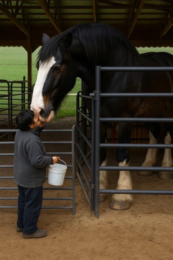 Just a friendly chat between a big-hearted horse and an even bigger-hearted human. 🐴💚 | Stable Express