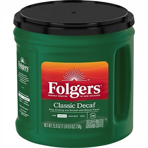 Folgers Classic Decaf Ground Coffee, Medium Roast, 25.9 oz Canister