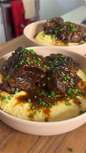 Alessandra Ciuffo on Instagram: "Red Wine Braised Short Ribs are a quintessential cozy meal all cooks should have in their arsenal, just like great cookware! Shop the @hexclad winter sale now!! 🍷 Comment “COZY” or “RECIPE” to get a link for the full recipe + access to the Hexclad winter sale https://alessandraciuffo.com/red-wine-braised-short-ribs-with-parmigiano-polenta/"