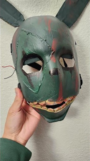 I made a custom Springtrap mask with a moving jaw peice