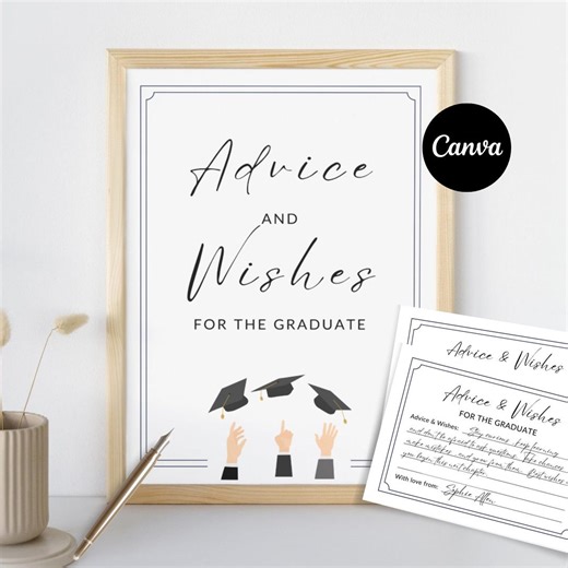 Graduate Advice and Wishes Sign Template, Printable Graduation Card, 2026 Grad Party Signage Decorations, Degree Celebrations - Etsy