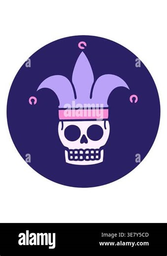 jiggle motion animation of skull jester design Stock Video Footage - Alamy