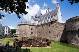 patrick dougherty weaves 'fit for a queen' at castle moat in nantes