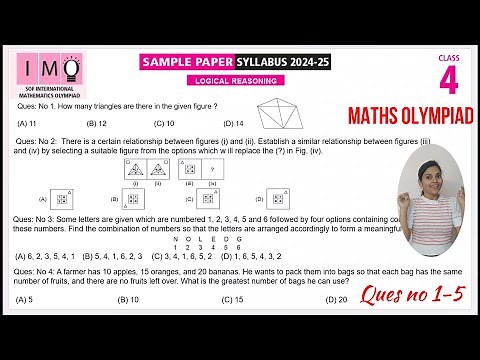 IMO Class 4 Maths Olympiad Sample Paper Ques no 1- 5 | Maths Olympiad Mock Test for Class 4