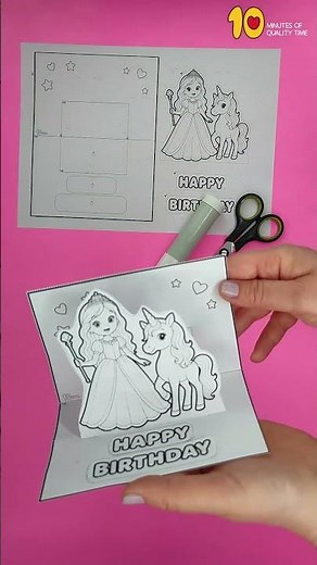Princess and Unicorn Pop Up Birthday Card Craft