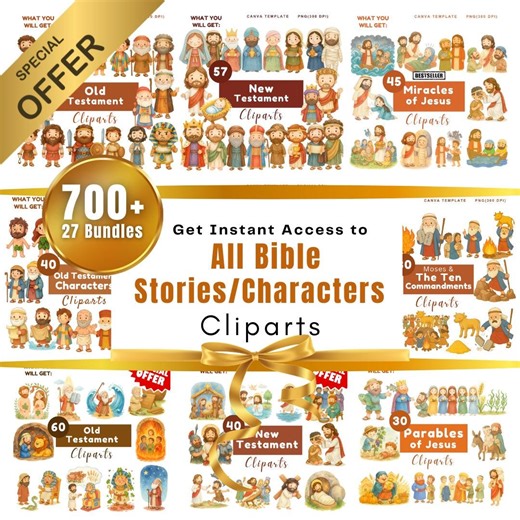 ALL Bible Stories and Bible Characters Clipart Bundle: 700  Christian Graphics (digital Download) - Etsy