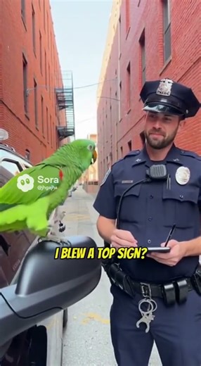 PARROT VS POLICE OFFICER #funnyvideo #police #funny #duet #police #fyp #foryou