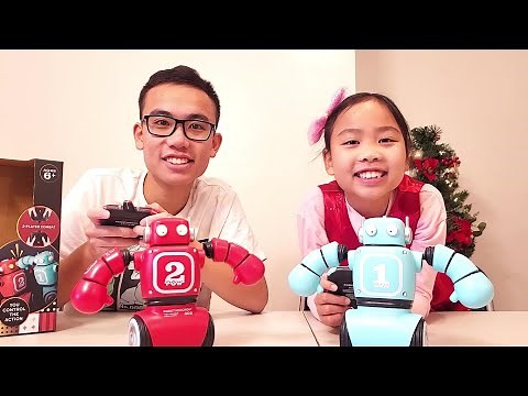 F.A.O SCHWARZ BAM vs POW ROBOT KNOCKOUT Unboxing and playing with Liem and Cattien!!!