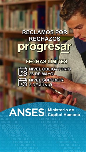 El Ministerio de Capital Humano habilitó una instancia de reclamos por rechazos en el Programa Progresar Superior por motivos académicos 📚 Además sigue disponible el formulario de reclamos de la beca para los estudiantes de nivel primario y secundario. Es importante que los interesados ingresen su reclamo para que se reconsidere su solicitud y accedan al cobro de la prestación liquidada por Anses. #anses #capitalhumano #becasprogresar #mianses #ansesnoticias