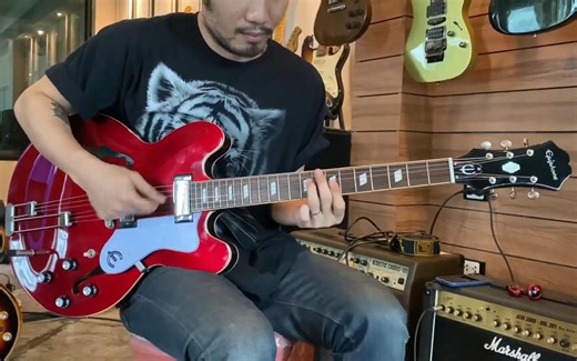 Epiphone Riviera爵士电吉他酒红色SBU