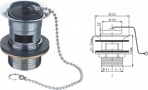 [Hot Item] Modern G 1 1/4′ ′ Size Brass Chrome Plated Bathroom Accessory Wash Basin Waste Sink Drain with Overflow