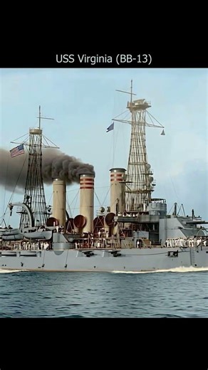 The Battleship with Stacked Guns #history #ww1 #dreadnought #battleship #shorts #usnavy