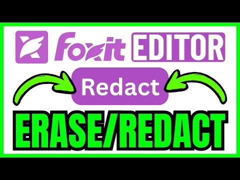 How To ERASE Or REDACT TEXT In Foxit PDF Editor (QUICK & EASY) 2026