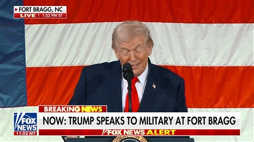 PRESIDENT TRUMP jokes about moving to Fort Bragg: “I'm thinking about moving here someday… With our First Lady, we'll move to Fort Bragg — would you like that darling?" “Actually, that's not a bad idea.” | Fox News