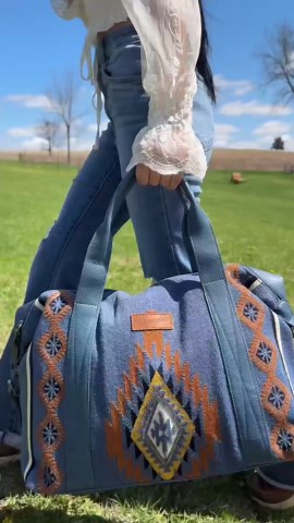 Wrangler Duffel Bag for Women Large Travel Weekender Bag Designer Tapestry Carry On Bags, Jean