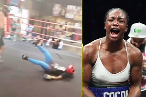 ‘You are a cheat’ – Male boxer knocks Claressa Shields down in shocking sparring clip as she gives absolutely furious response