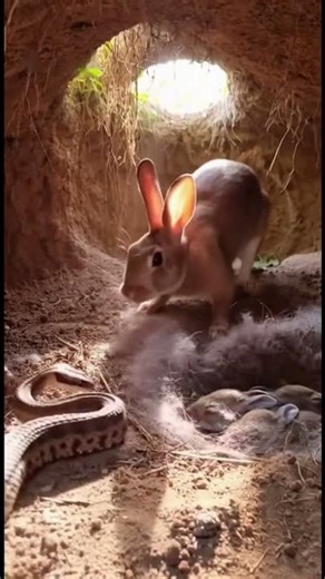 Brave Mother Rabbit Battles a Snake to Save Her Babies!