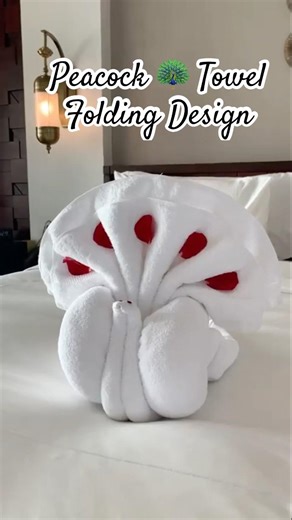 How to Make Peacock Towel Art | Easy Towel Folding Tutorial #shorts