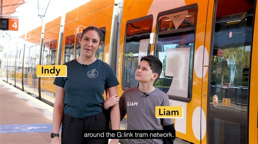 1.5K views · 23 reactions | Meet Liam and Indy! They’re here to help you get to know the G:link tram network. Follow along as they take you on a step-by-step guide of travelling on the tram, so you know exactly what to expect on your journey. #RideTheG #accessibility LGO Therapy Group | G:link | Facebook