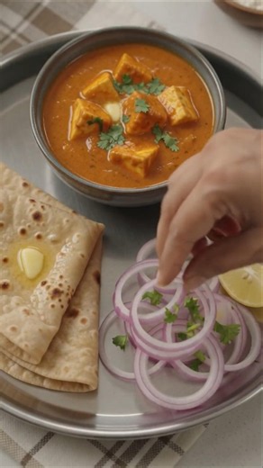 🧈 Paneer Butter Masala + Butter Roti + Onion Salad